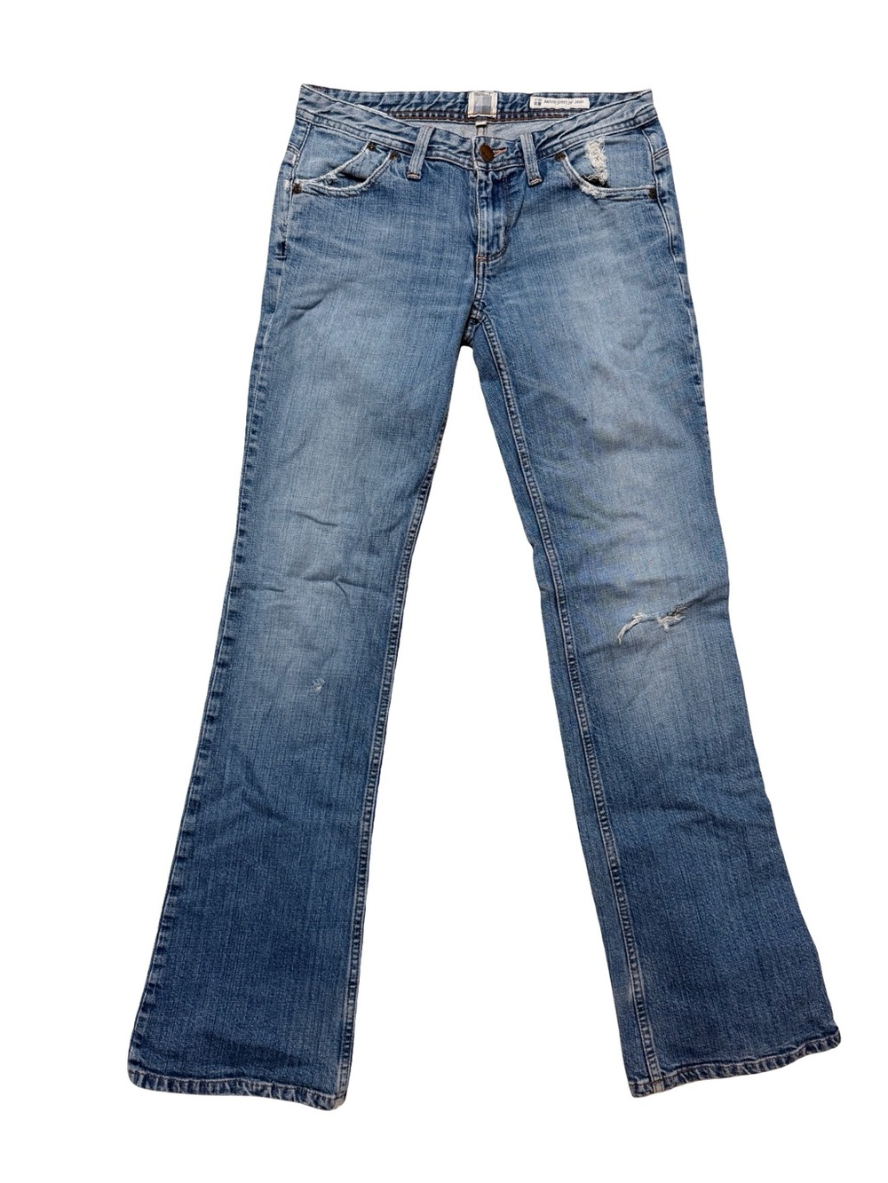 Salt Mercer Street Low Rise Distressed Bootcut Flare Blue Jeans Size S 28x31 - Picture 2 of 7